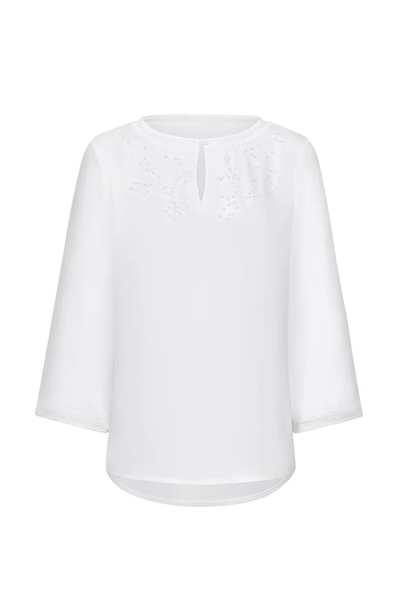 Bluse mit handgesetztem Strass