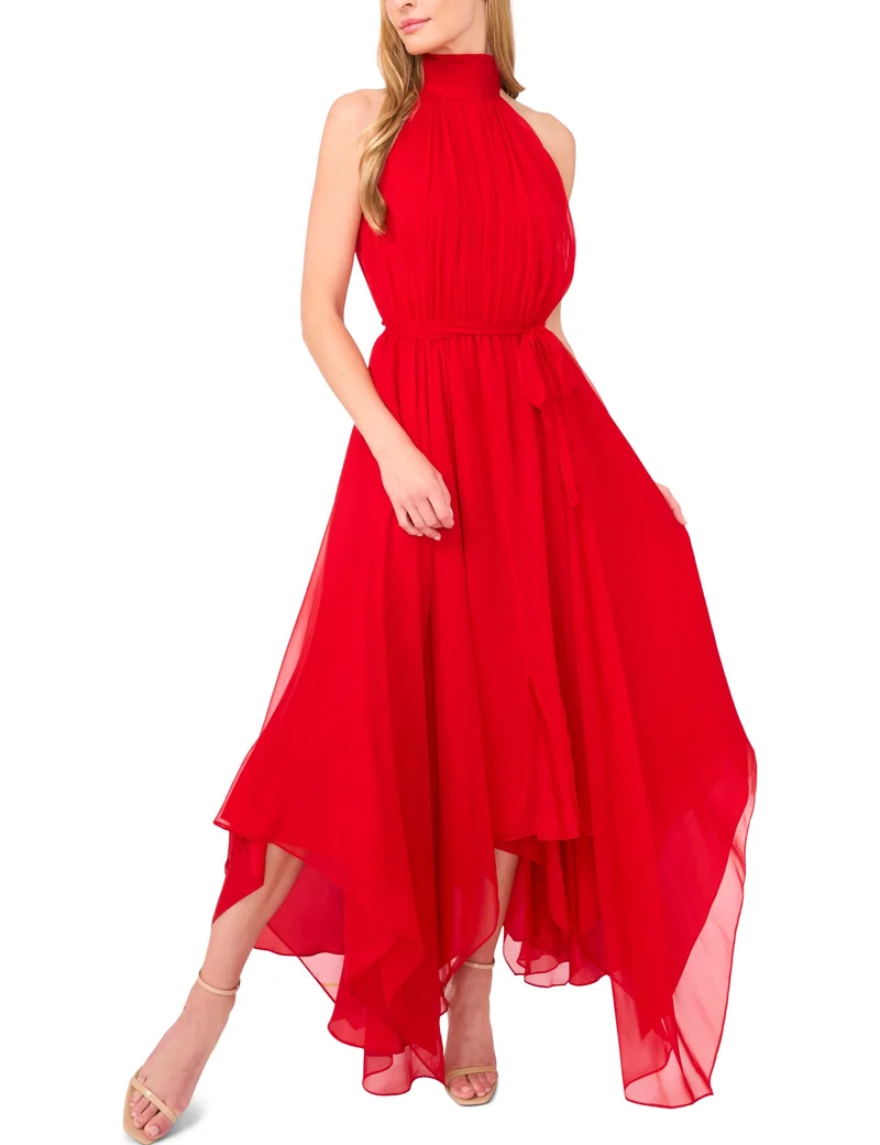 HALTER NECK MIDI | RED