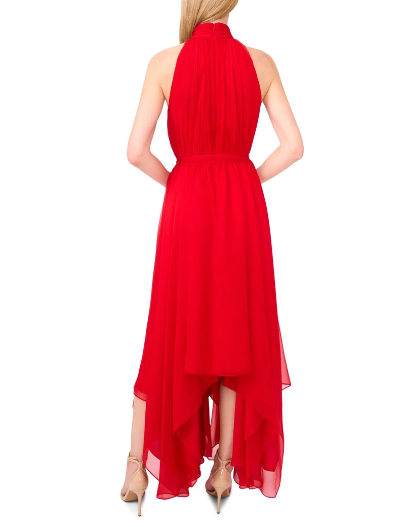 HALTER NECK MIDI | RED