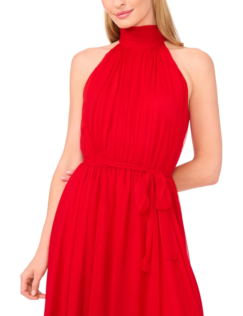 HALTER NECK MIDI | RED