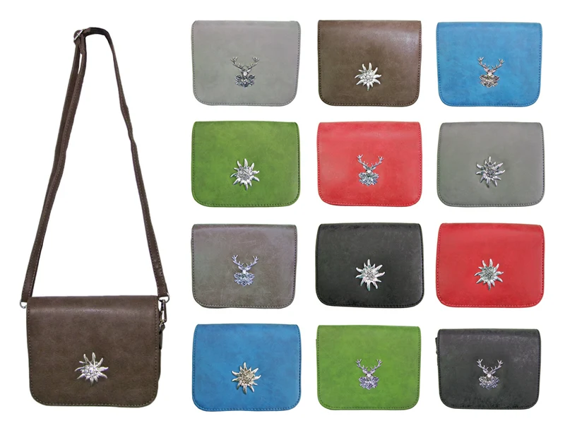 Trachten Handtasche "Kara" mit Edelweiß | Tannengrün