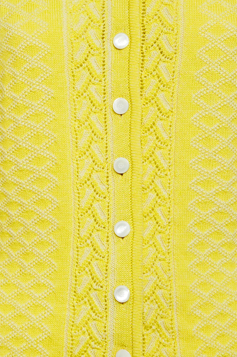 Plattierte Strickjacke mit Brokatmuster