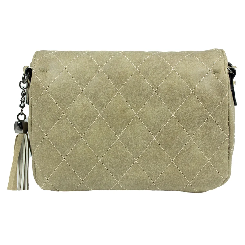 Gesteppte Handtasche "Alessia" mit Applikation | Taupe