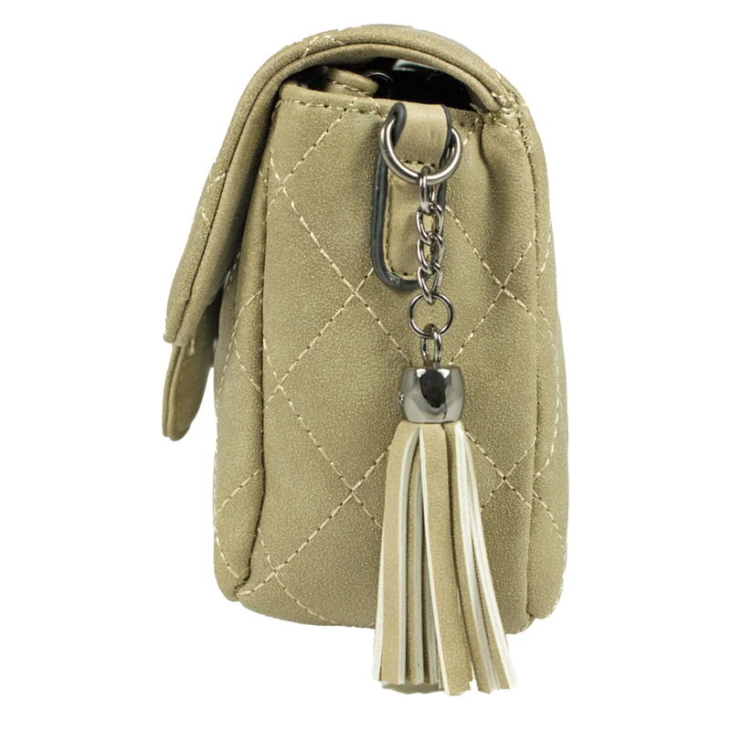 Gesteppte Handtasche "Alessia" mit Applikation | Taupe