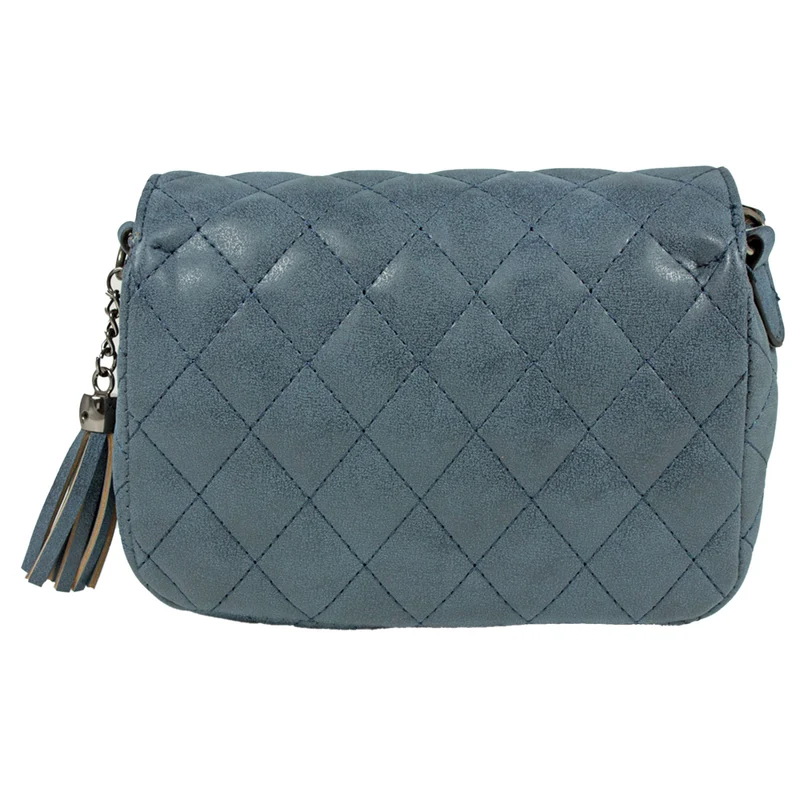 Gesteppte Handtasche "Alessia" mit Applikation | Dunkelblau