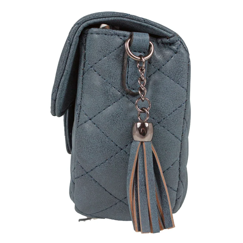 Gesteppte Handtasche "Alessia" mit Applikation | Dunkelblau