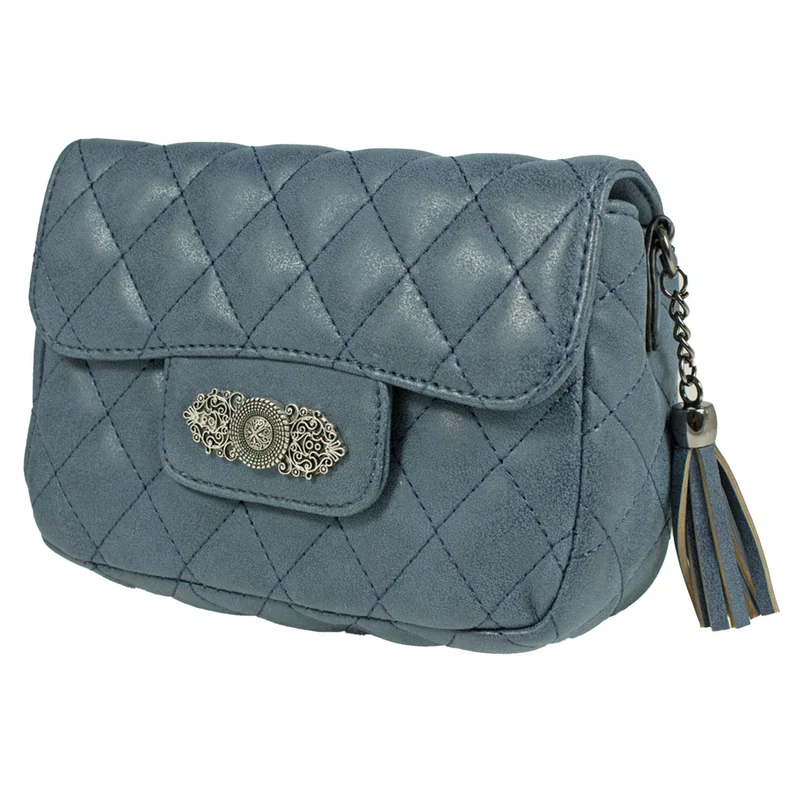 Gesteppte Handtasche "Alessia" mit Applikation | Dunkelblau