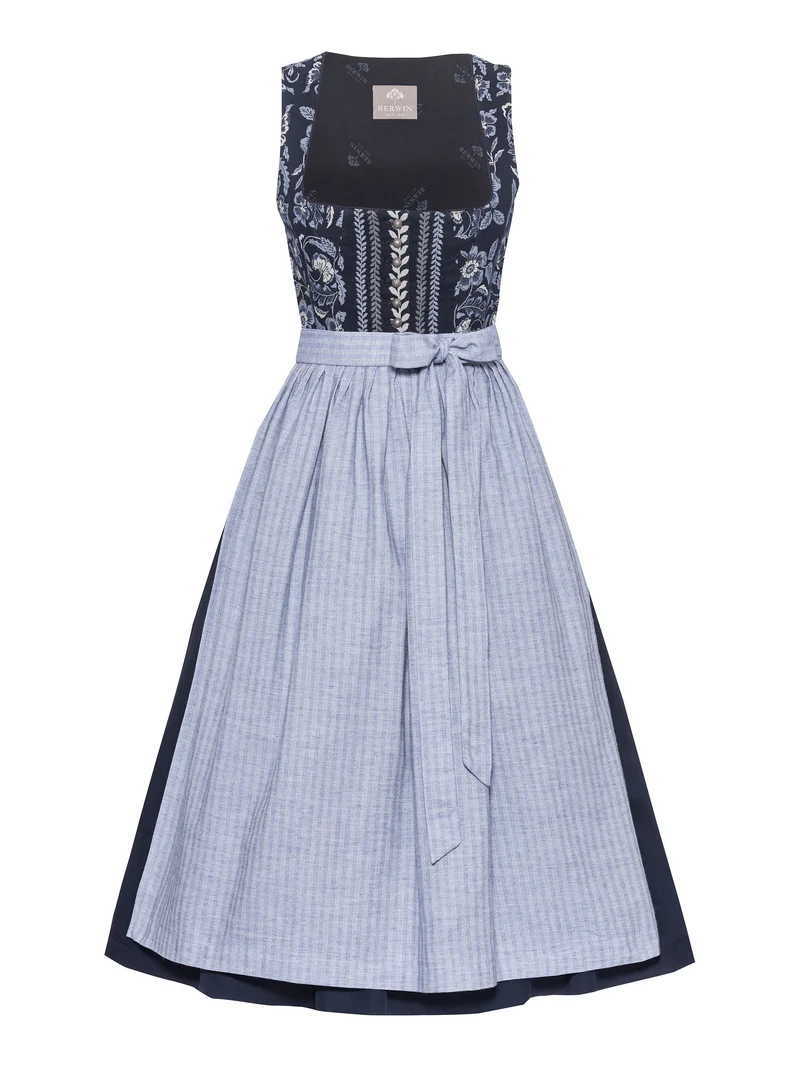 Jacquard-Dirndl mit Tencel-Rock & Streifen-Akzent