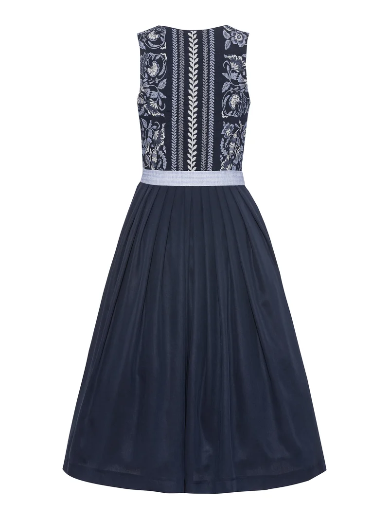 Jacquard-Dirndl mit Tencel-Rock & Streifen-Akzent