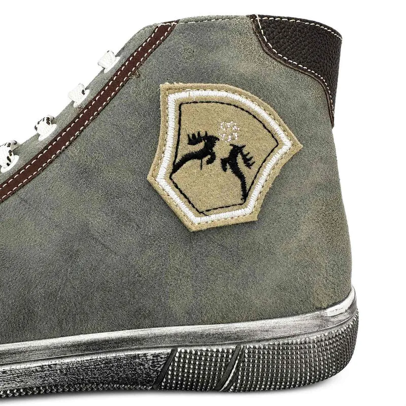 MADDOX Trachten Leder Schuhe Hohe Sneaker "Marinus" | Marmor/Stein