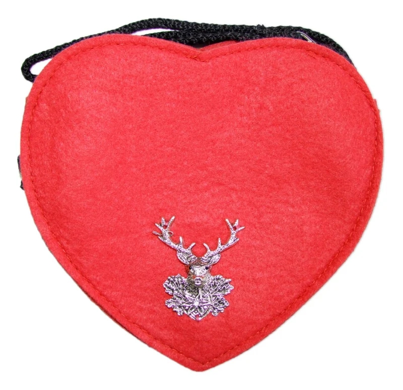 Herz Trachten Handtasche mit Hirsch | Rot