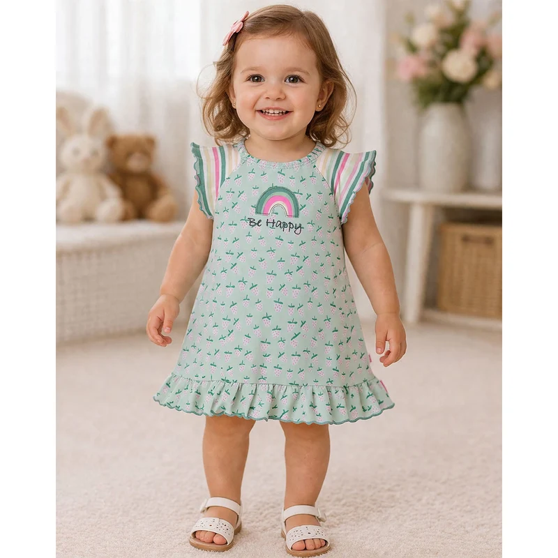 BONDI Baby Mädchen Kleid "Erdbeerallover" 86885 | Grün