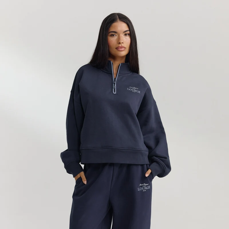 Pullover mit Reißverschluss - Dunkelblau