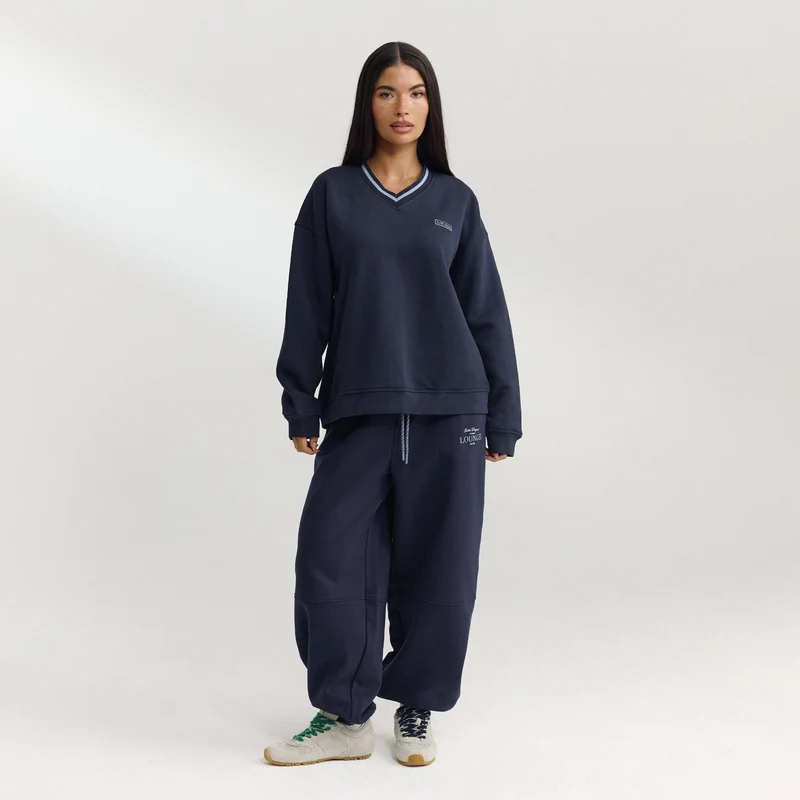 V-Neck Pullover - Dunkelblau