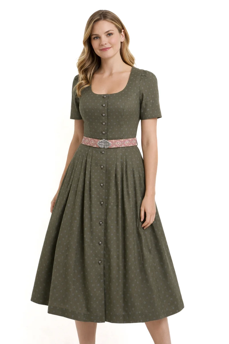 Blümchendruck-Kleid mit kurzem Arm