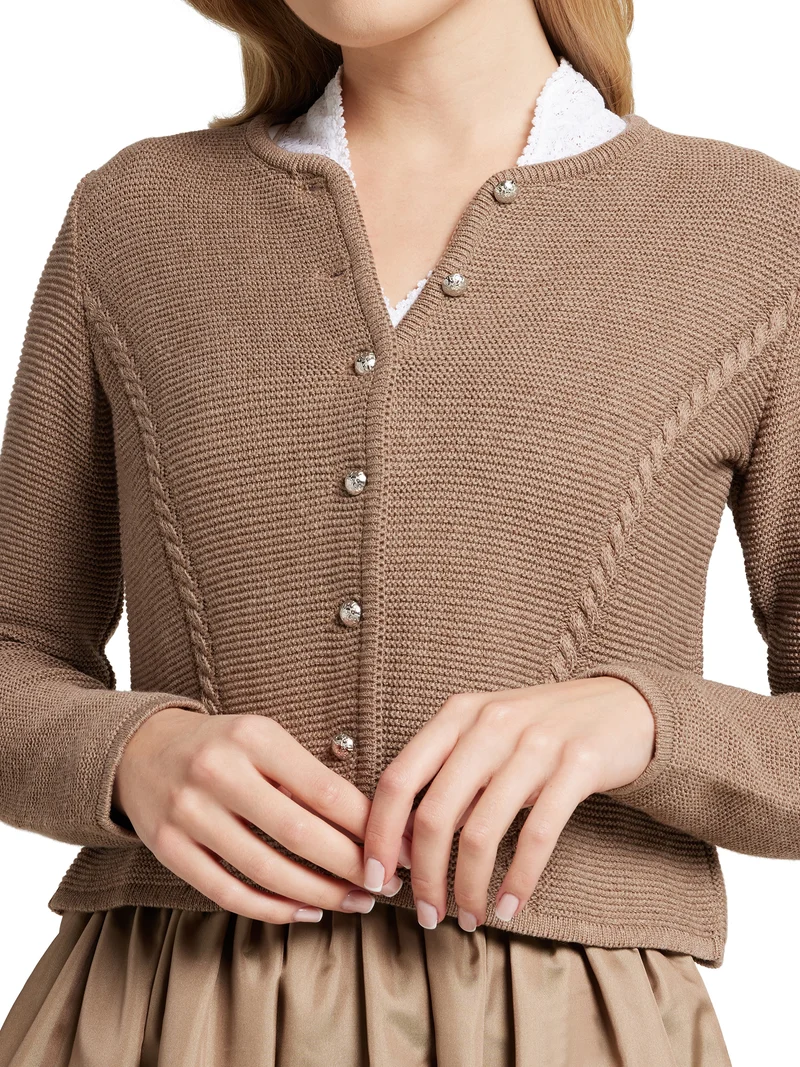 Klassische Strickjacke mit rundem Ausschnitt