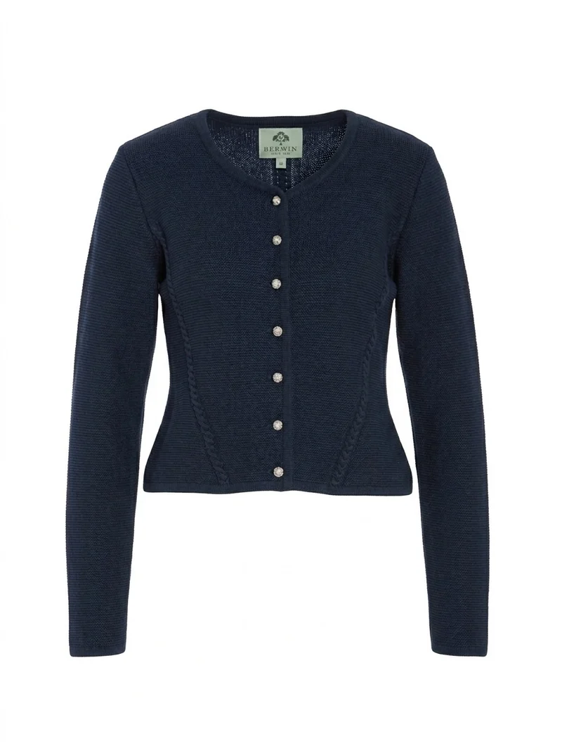Klassische Strickjacke mit rundem Ausschnitt