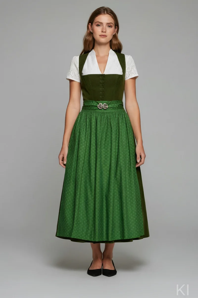Spitzen-Dirndlbluse mit elegantem Schalkragen