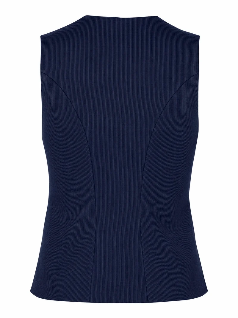 Streifen-Jacquard-Mieder mit Silberknöpfen