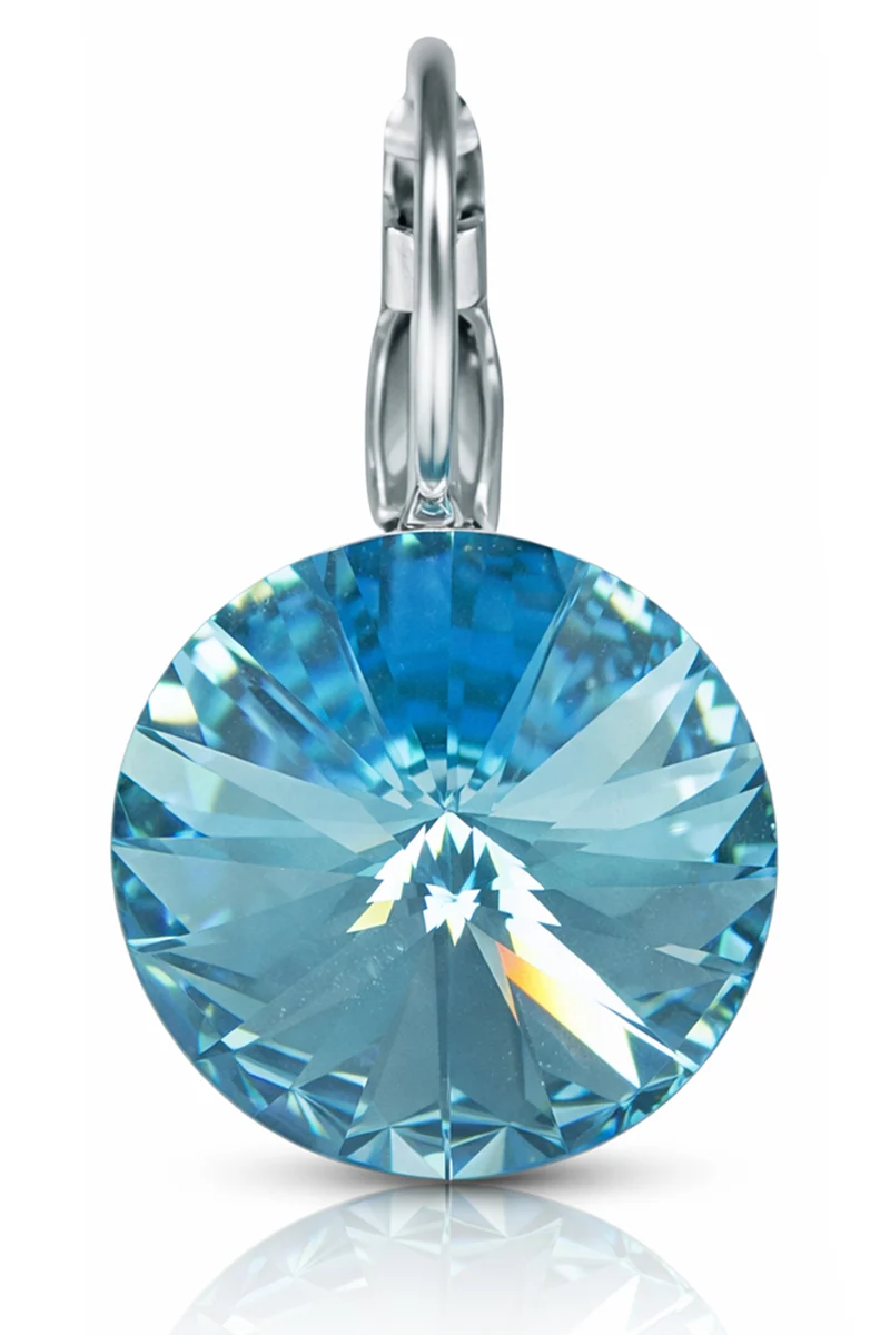 LUISIA® Ohrringe Rivoli mit Kristallen von Swarovski® 14 mm | Aqua Blau