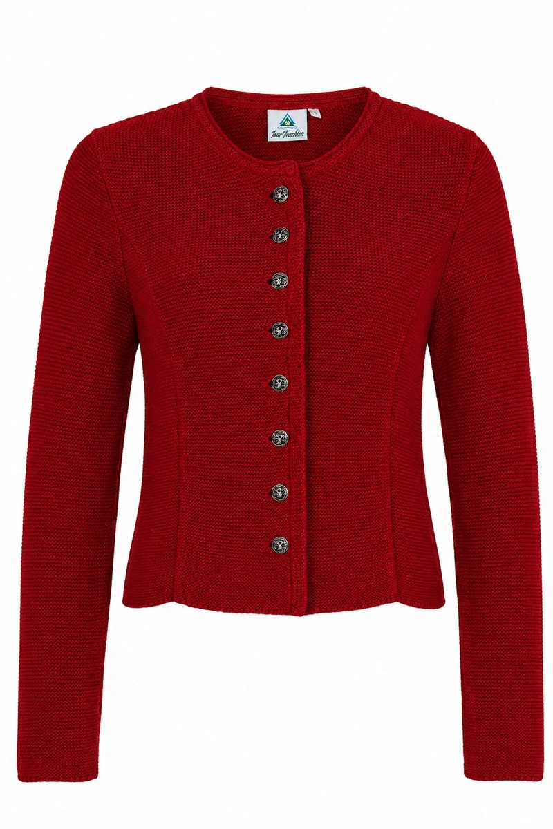 Isar-Trachten Damen Strickjacke "Saskia" 57102 | Rot