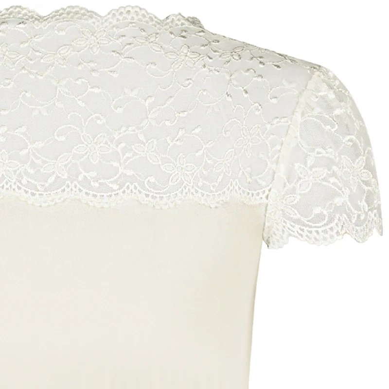 Nina von C. Spitzen Dirndlbluse "Valeska" Kurzarm 48462971 | Champagner