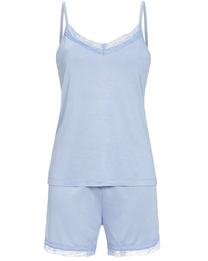 RINGELLA Damen Pyjama "Airy" mit Spitzenbesatz 4261314 | Ciel