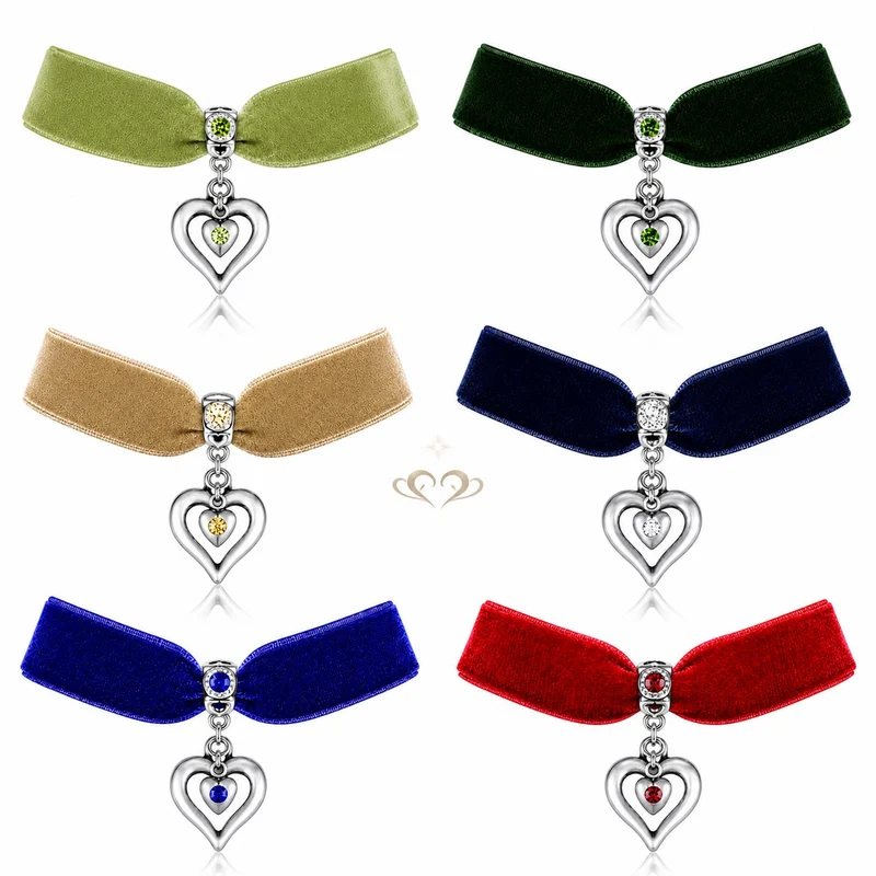 LUISIA® Samt Kropfband "Heart in Heart" | Halskette
