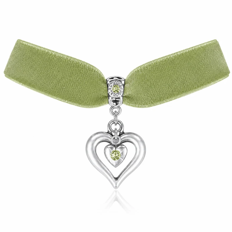LUISIA® Samt Kropfband "Heart in Heart" | Halskette