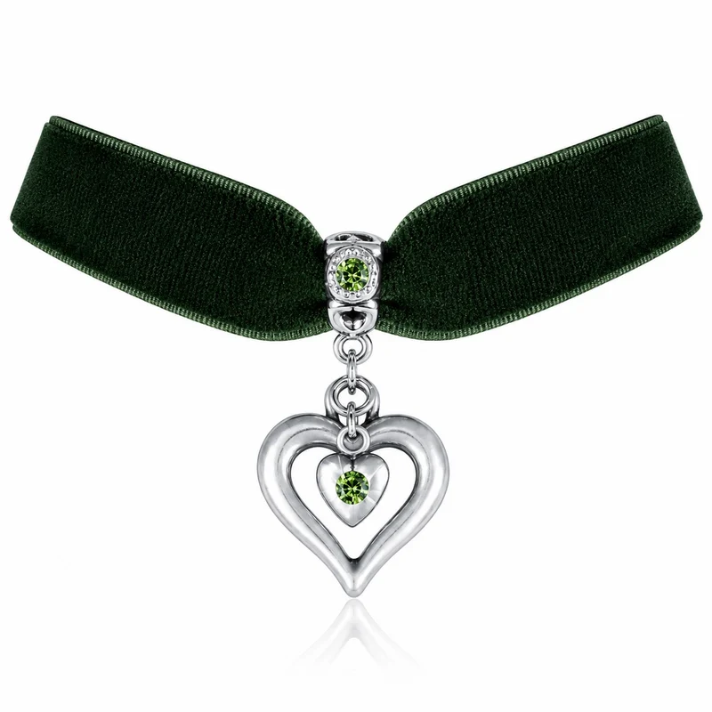 LUISIA® Samt Kropfband "Heart in Heart" | Halskette