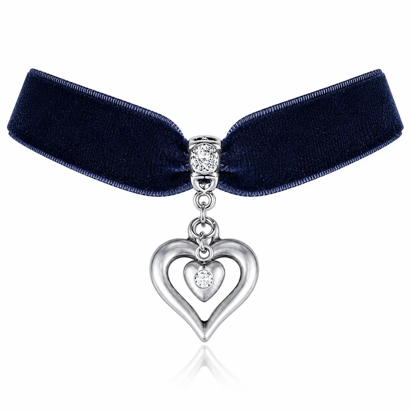 LUISIA® Samt Kropfband "Heart in Heart" | Halskette