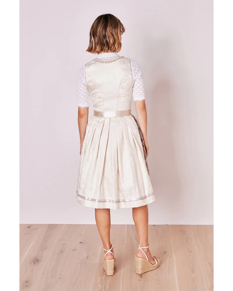 Krüger MADL Dirndl "Fia" mit Spitzenschürze 416966 | Natur 60cm