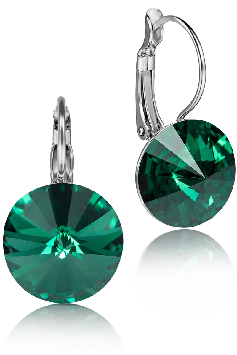 LUISIA® Ohrringe Rivoli mit Kristallen von Swarovski® 14 mm | Emerald