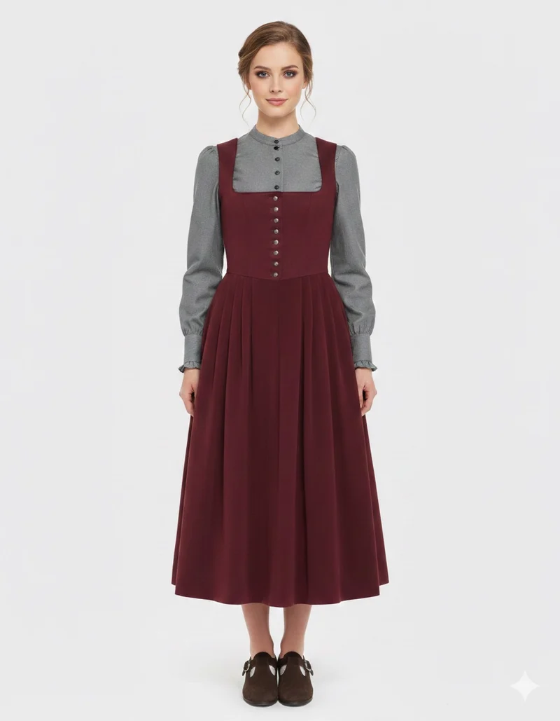 Dirndl ohne Schürze aus Jacquard – 80 cm