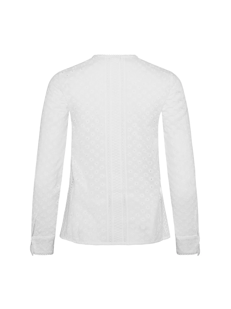 Bluse allover bestickt, durchgeknöpft