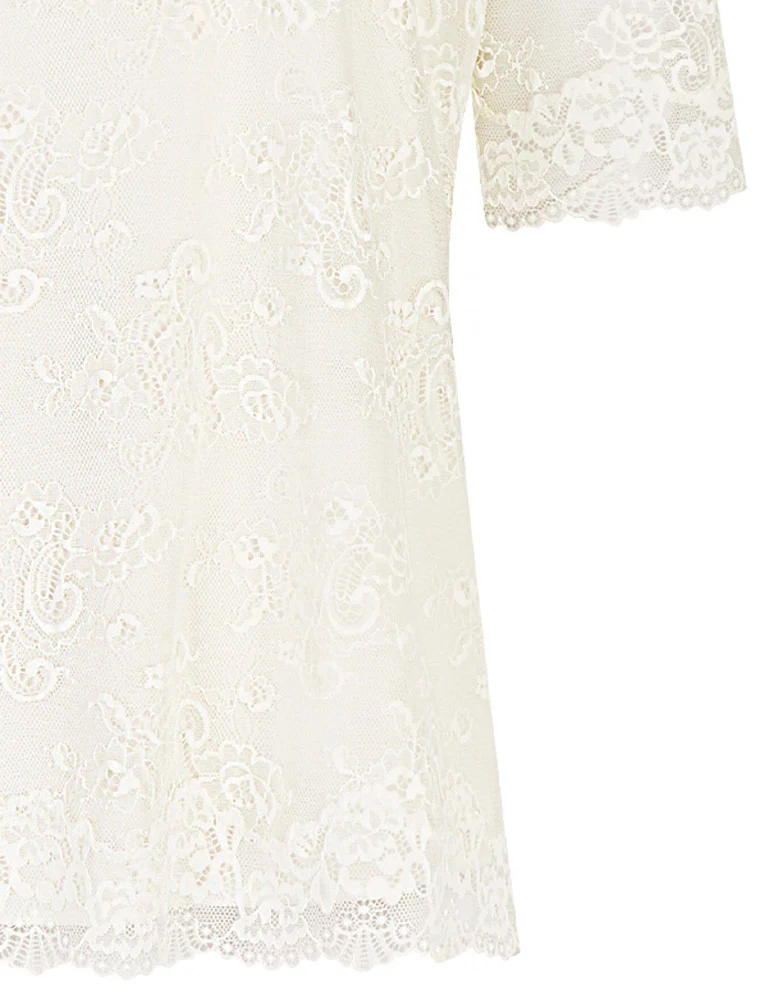 Nina von C. Spitzenshirt Halbarm Trachtenbluse 16460892 | Champagner
