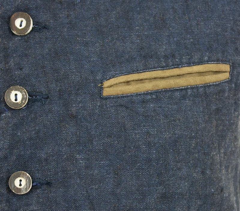 MADDOX Herren Leinen Trachten Weste "Oliver" | Marineblau