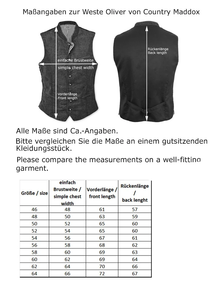 MADDOX Herren Leinen Trachten Weste "Oliver" | Marineblau