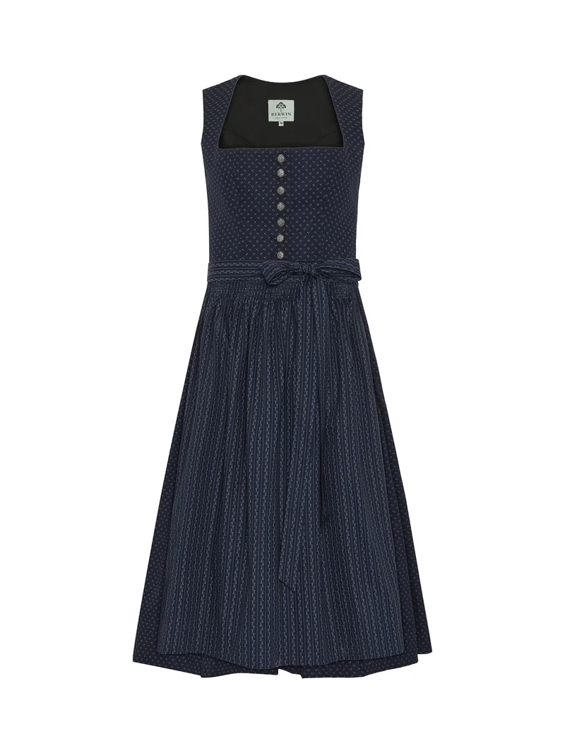 Dirndl aus Baumwolle mit Streifenschürze