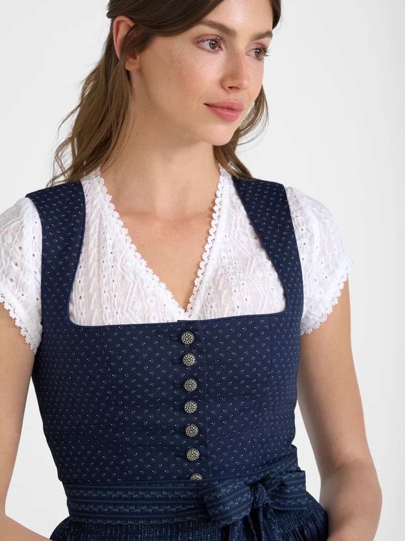 Dirndl aus Baumwolle mit Streifenschürze