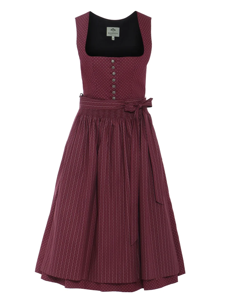 Dirndl aus Baumwolle mit Streifenschürze