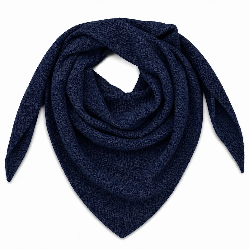 XL Strick Dreieckstuch - Schal 200 x 80 cm | Dunkelblau