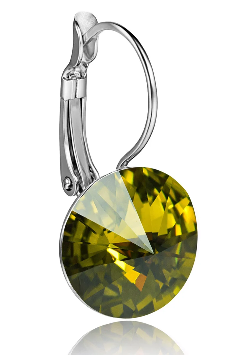 LUISIA® Ohrringe Rivoli mit Kristallen von Swarovski® - 12 mm | Olivgrün