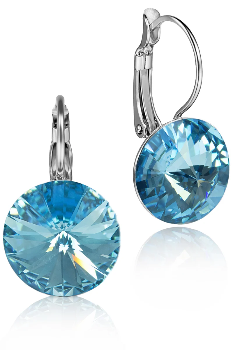 LUISIA® Ohrringe Rivoli mit Kristallen von Swarovski® - 12 mm | Aqua