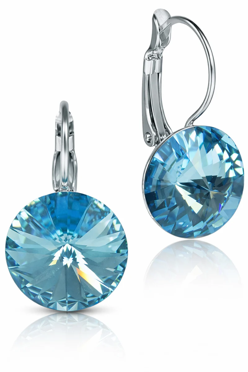 LUISIA® Ohrringe Rivoli mit Kristallen von Swarovski® - 12 mm | Aqua