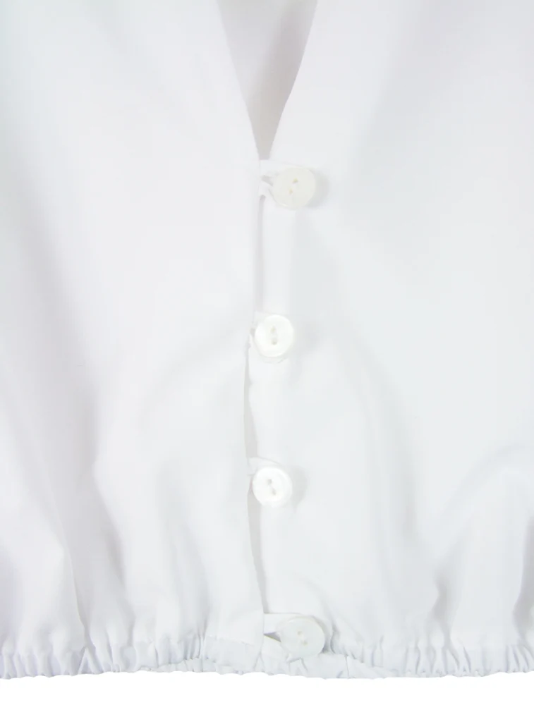Pierre Marcel Seidige Damen Dirndlbluse Melina mit V-Ausschnitt - Weiß