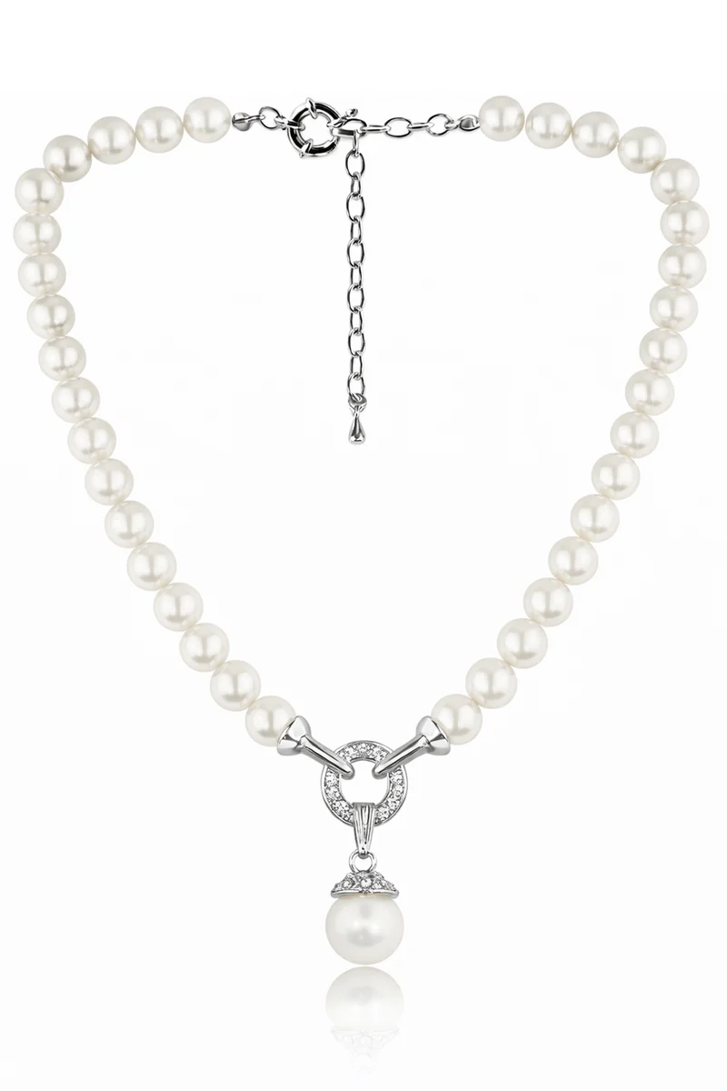 LUISIA Perlen Collier mit großem Anhänger und Premium Kristallen
