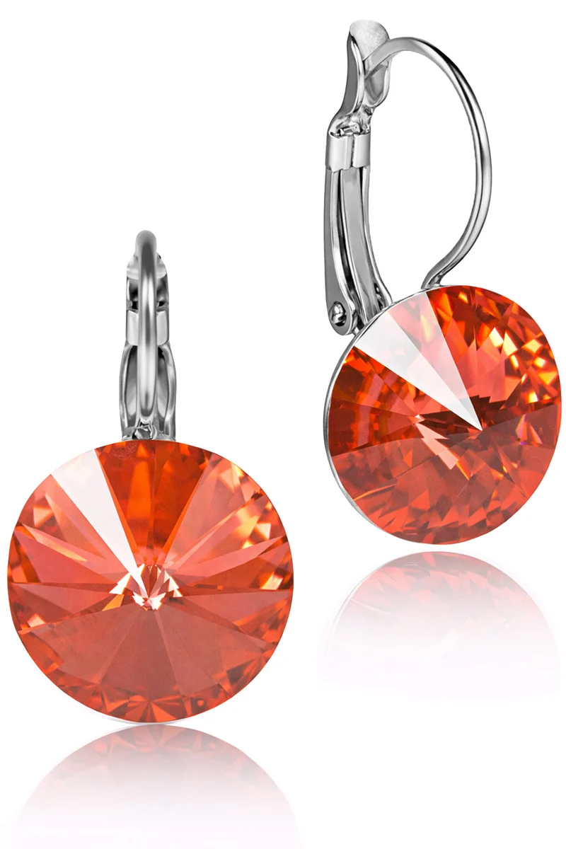 LUISIA® Ohrringe Rivoli mit Kristallen von Swarovski® 14 mm | Padparadscha