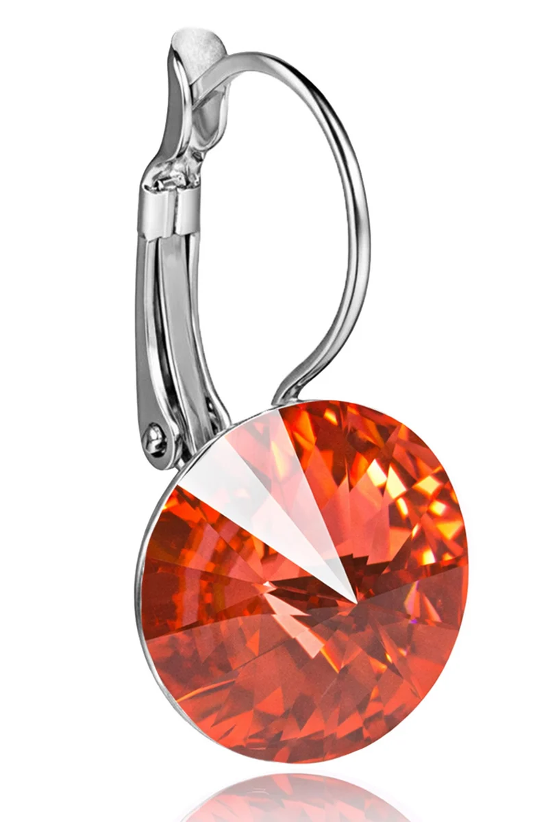 LUISIA® Ohrringe Rivoli mit Kristallen von Swarovski® 14 mm | Padparadscha