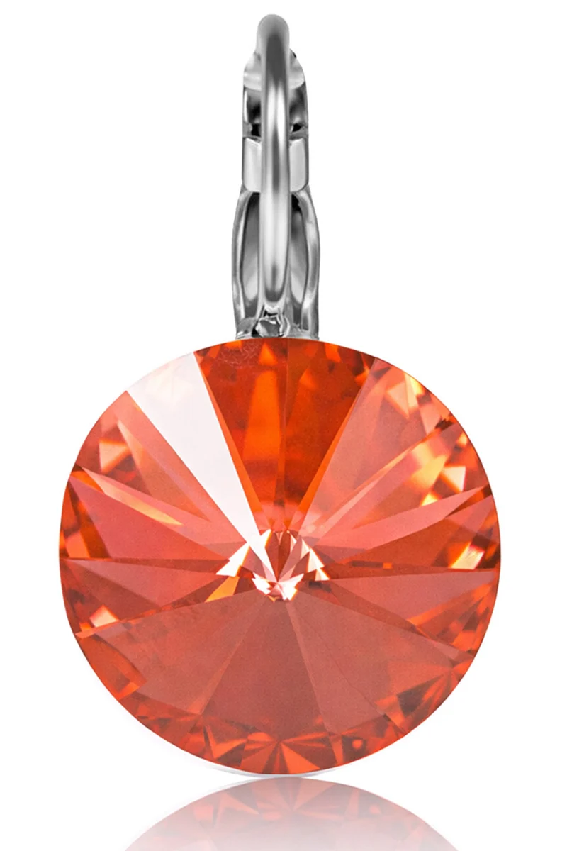 LUISIA® Ohrringe Rivoli mit Kristallen von Swarovski® 14 mm | Padparadscha